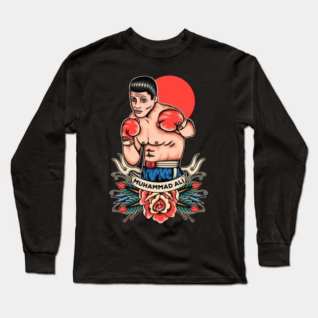 Mohammad Ali Long Sleeve T-Shirt by ILLUSTRA.13